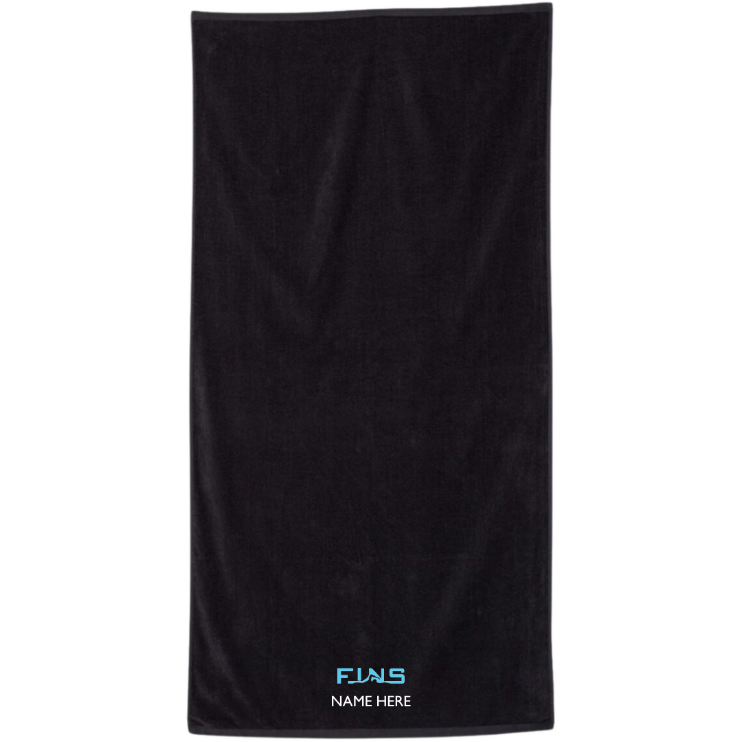 34" x 70" Velour Towel (Customized) - Bluffton Fins