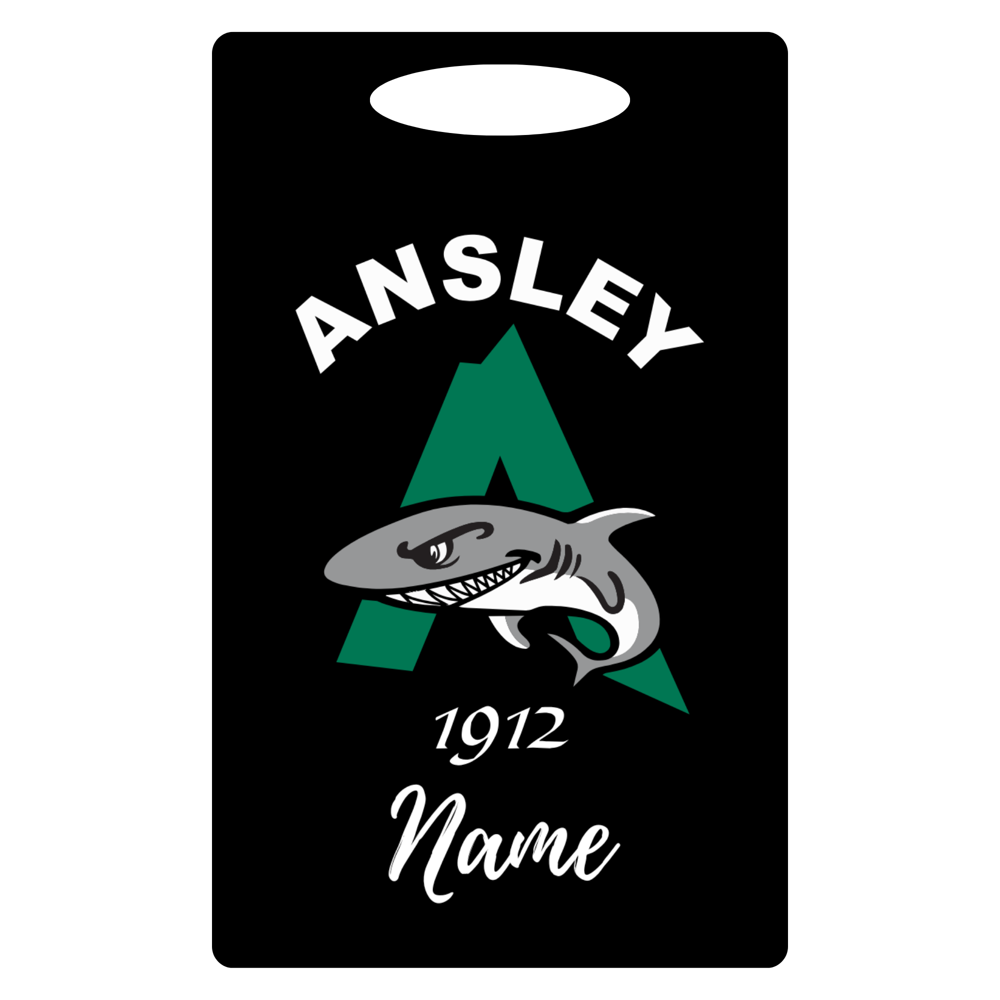 Aluminum Bag Tag (Customized) - Ansley Sharks