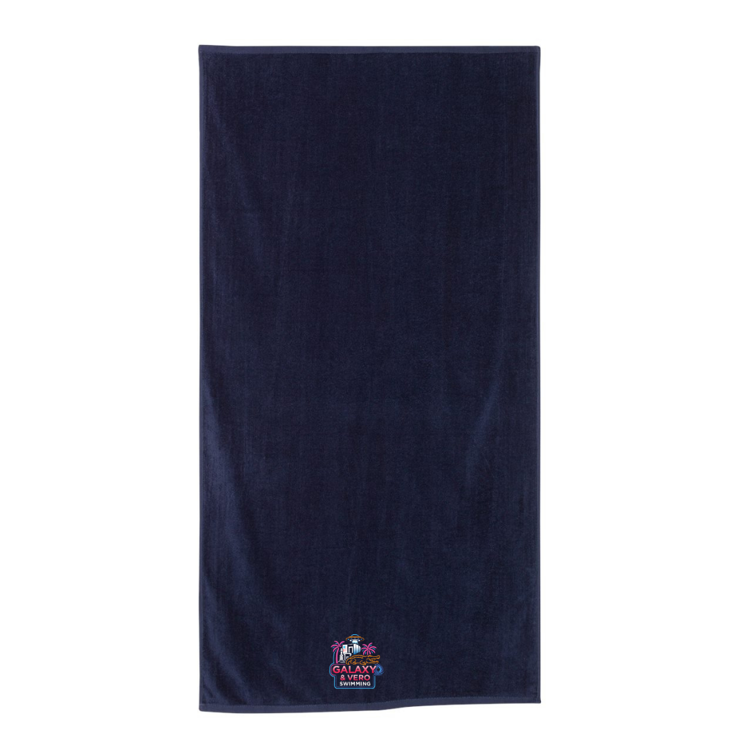 34" x 70" Velour Towel (Embroidered) - Galaxy and Vero Swimming