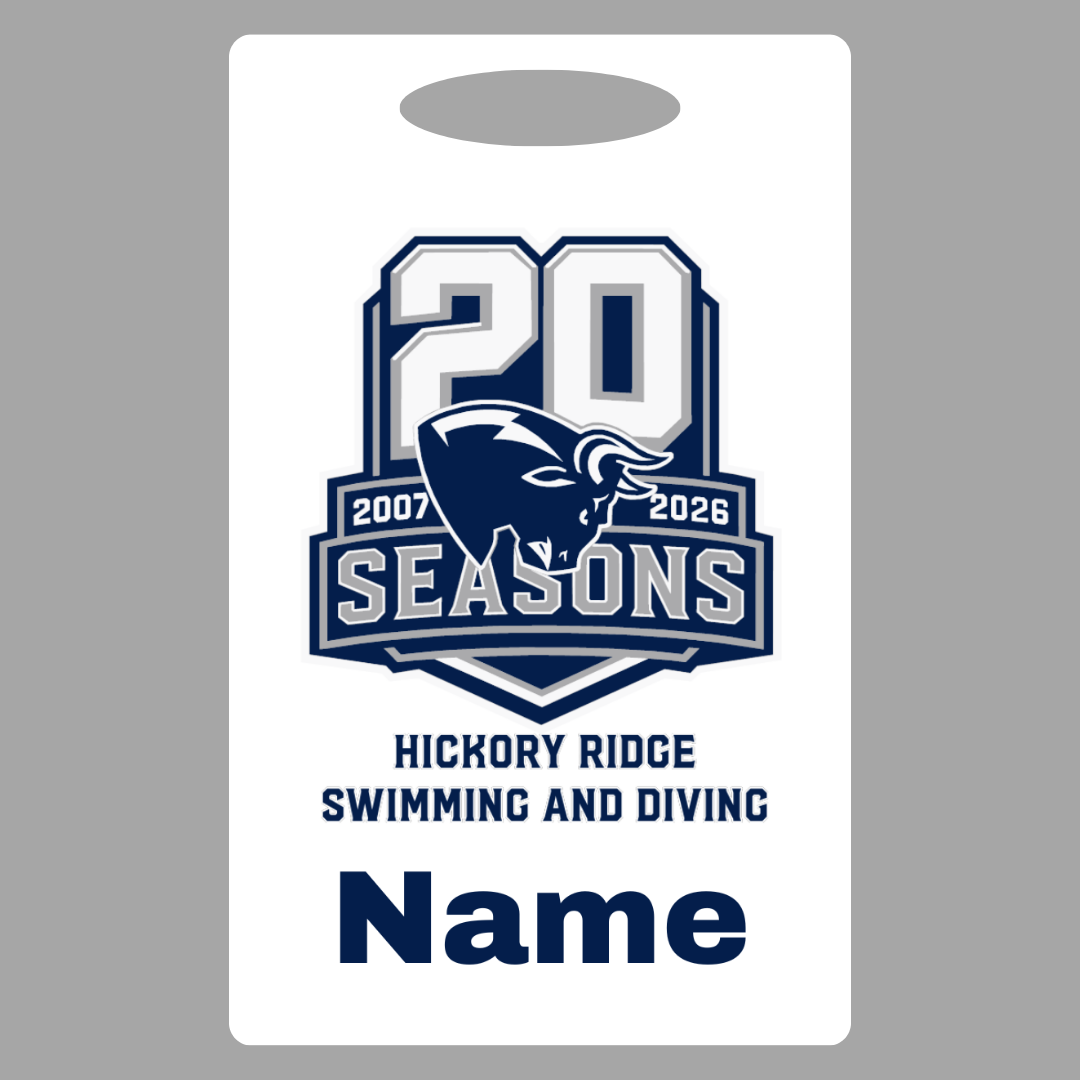 20th Season Aluminum Bag Tag (Customized) - Hickory Ridge HS
