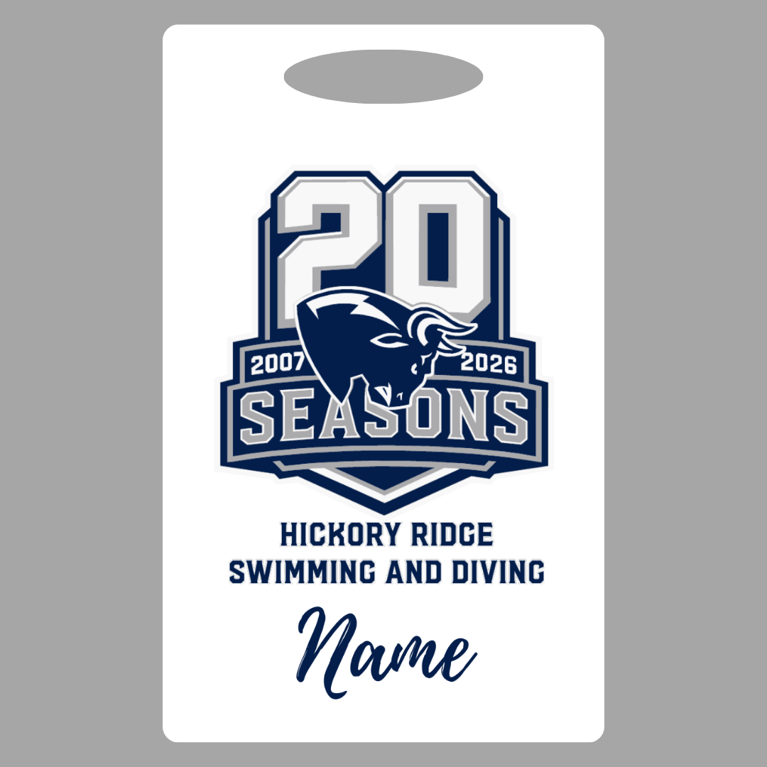 20th Season Aluminum Bag Tag (Customized) - Hickory Ridge HS