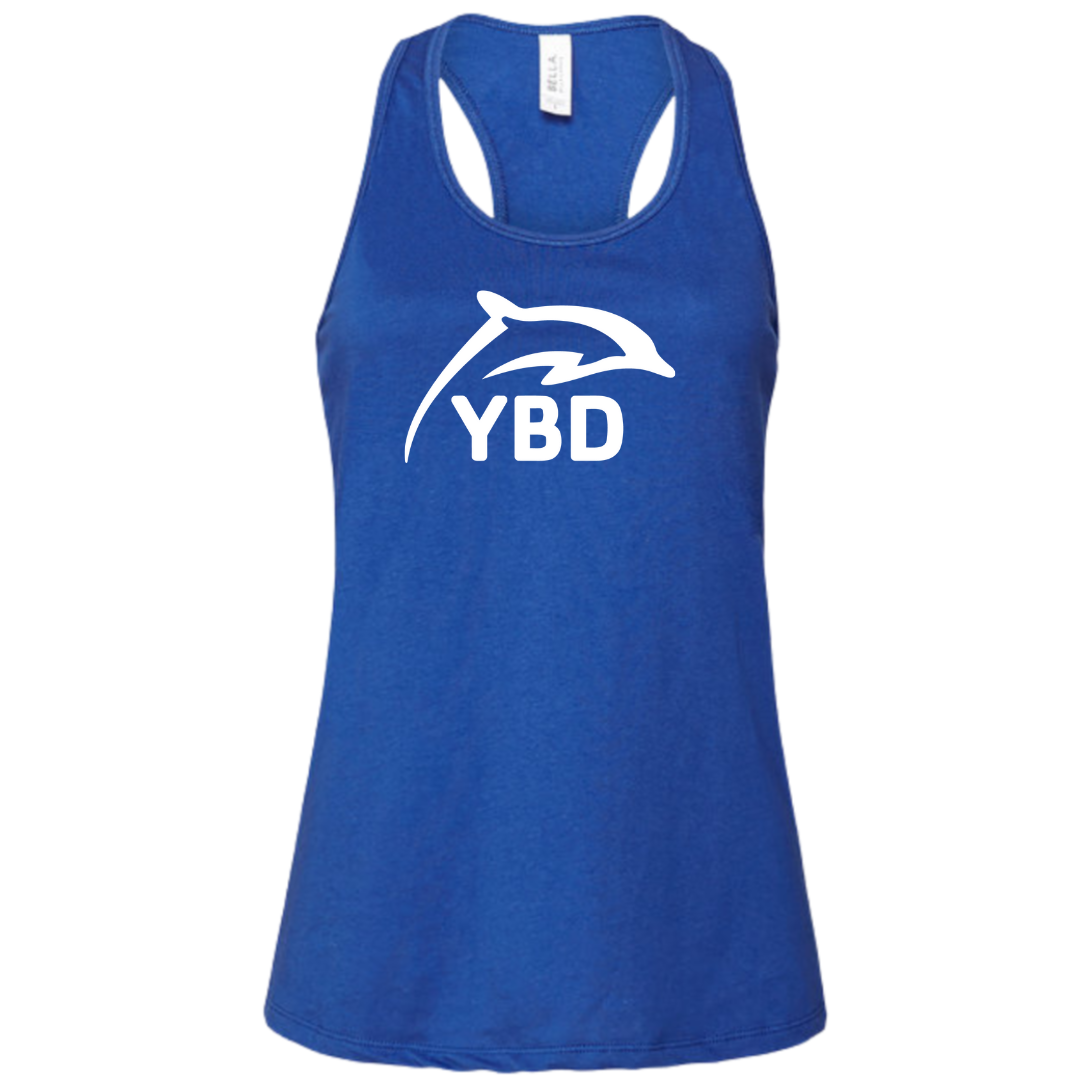 Ladies'  Racerback Tank (Customized) - Y Blue Dolphins