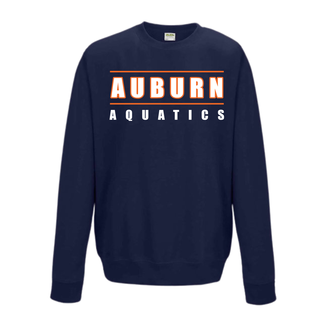 Medium Weight Unisex Crew Neck Sweatshirt Full Logo (Customized) - Auburn Aquatics
