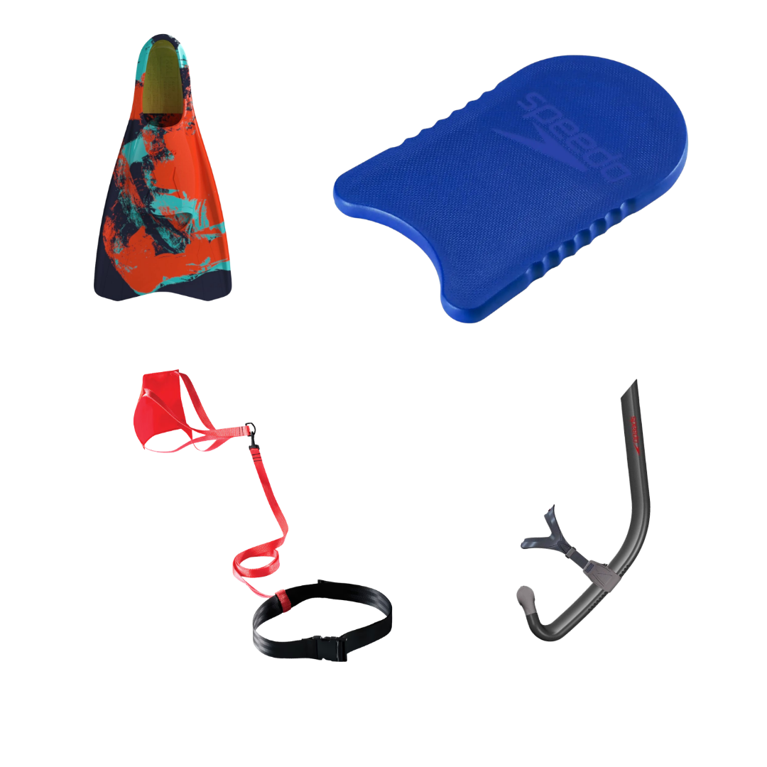 BLACK Equipment Bundle with Speedo Medium Blade Fins - ATOM