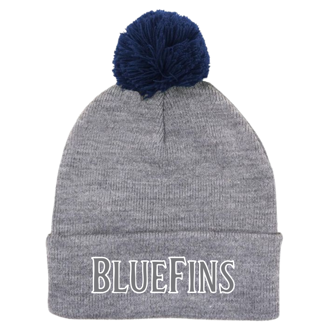 Puff Ball Beanie (Customized) - Carrolton Bluefins