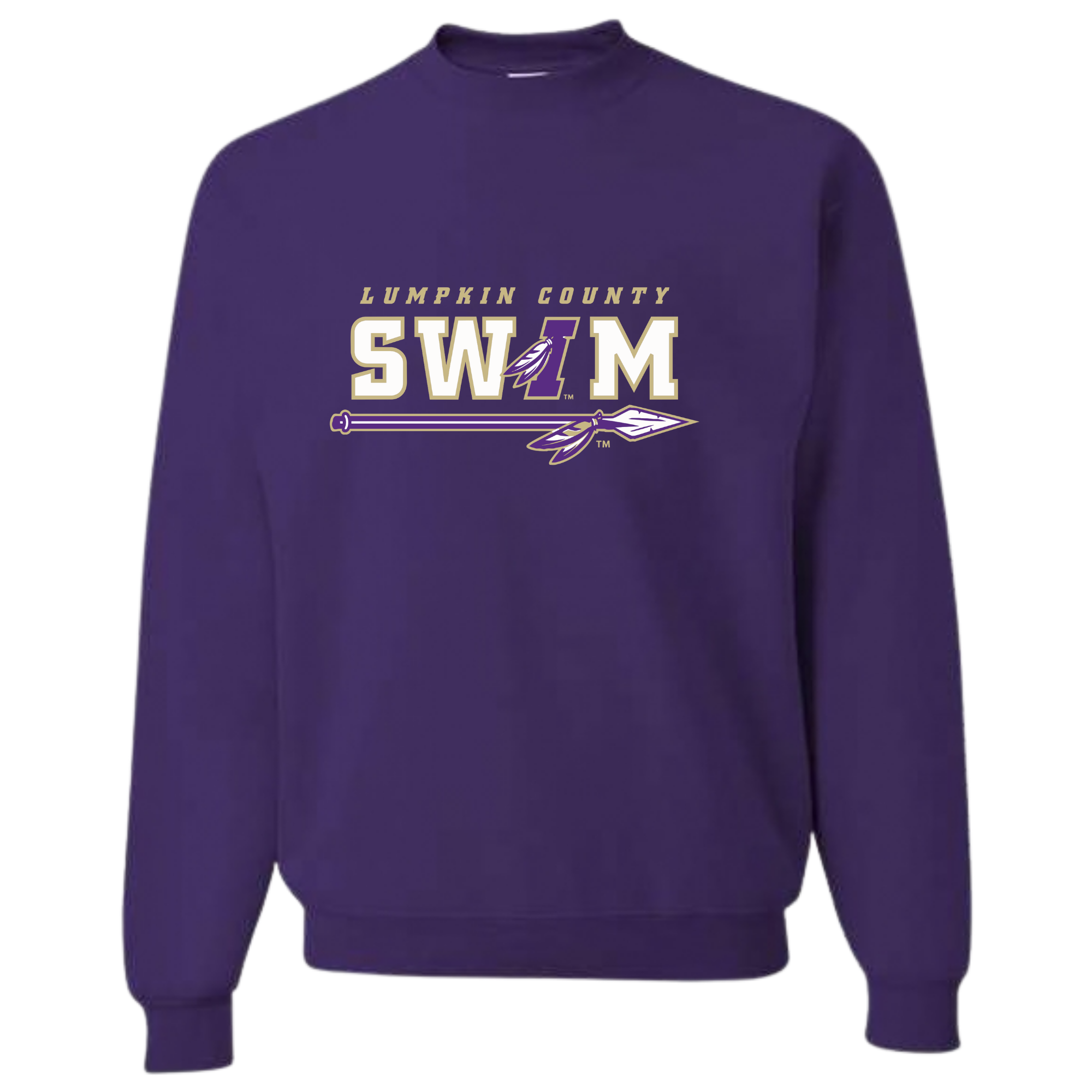 Medium Weight Unisex Crew Neck Sweatshirt (Customized) - Lumpkin County Swim Team