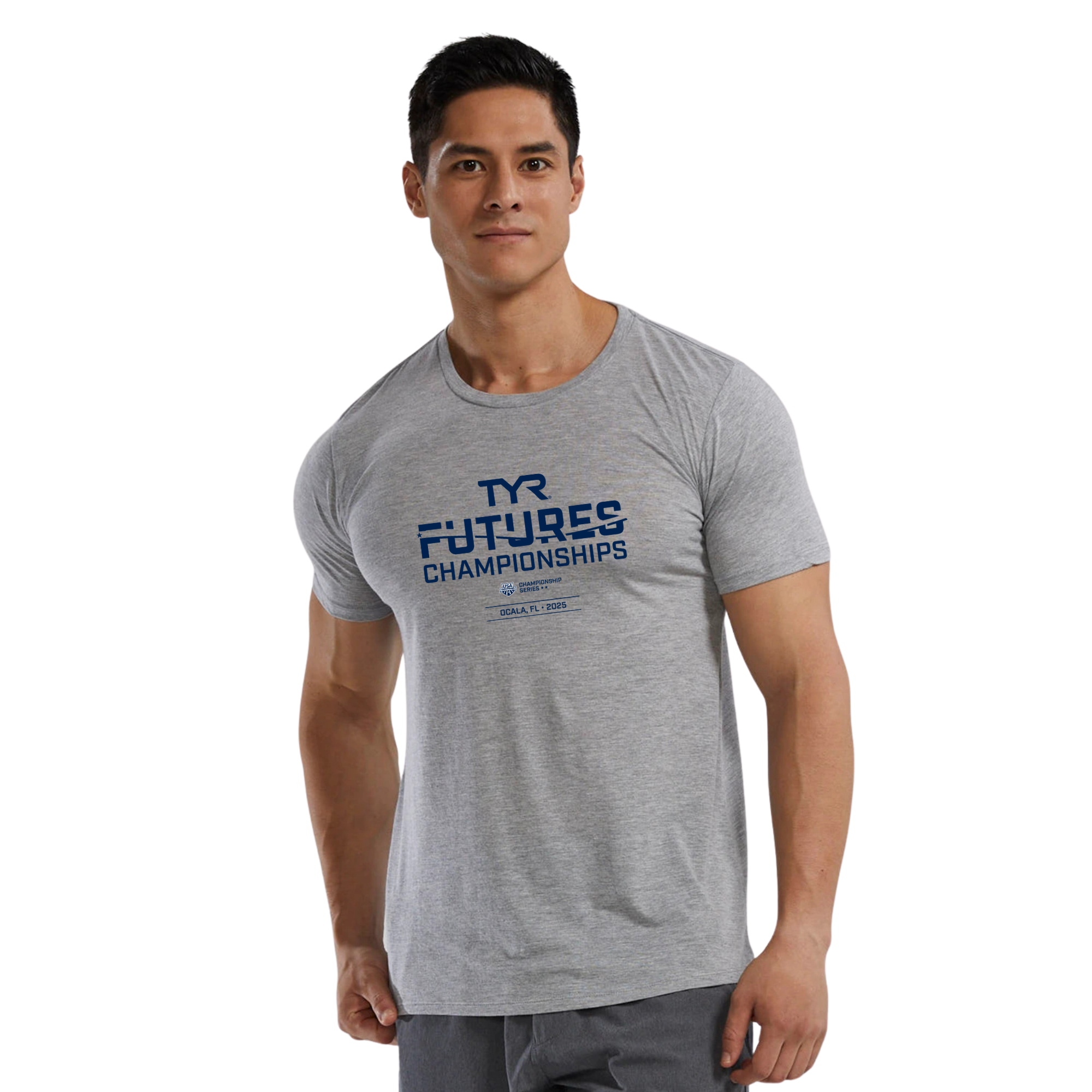 TYR Unisex Lightweight Soft Tech Tee (Logo: Navy Text) - 2025 Futures