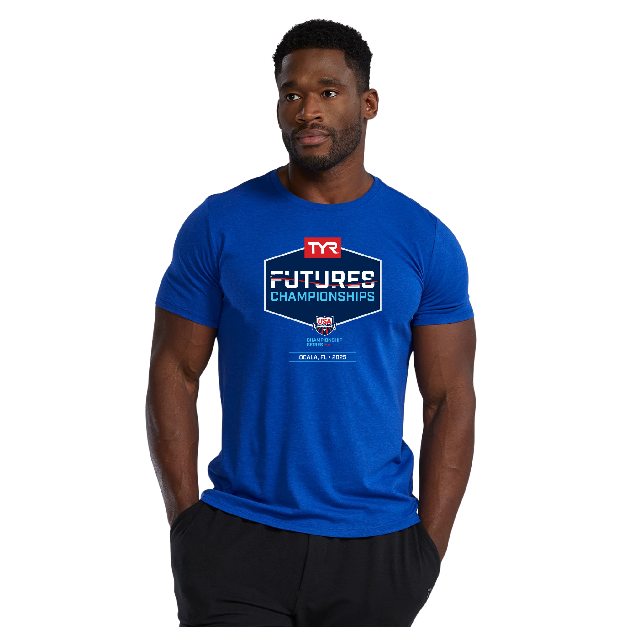 TYR Unisex Lightweight Soft Tech Tee (Logo: Navy Background) - 2025 Futures Ocala