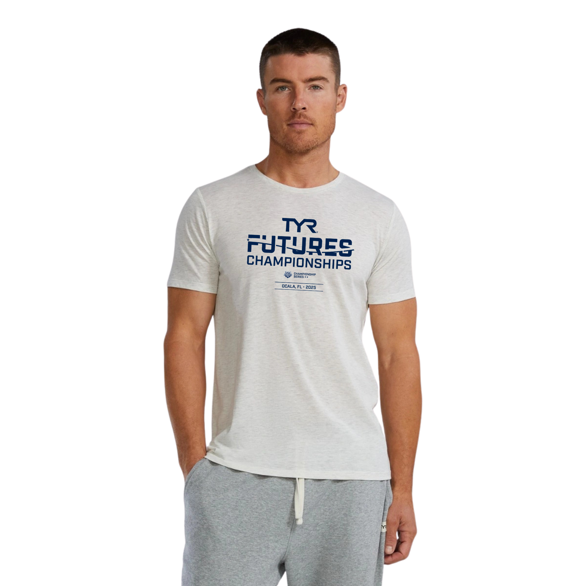 TYR Unisex Lightweight Soft Tech Tee (Logo: Navy Text) - 2025 Futures