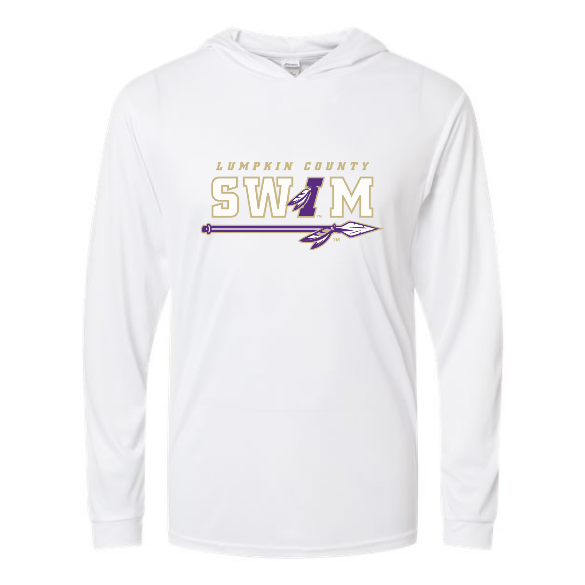 Bahama Performance Hooded Long Sleeve Shirt (Heat Press) - Lumpkin County Swim Team
