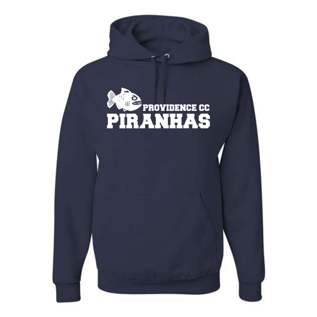 Medium Weight Unisex Hooded Sweatshirt - Piranhas Logo (Heat Press) - Providence CC