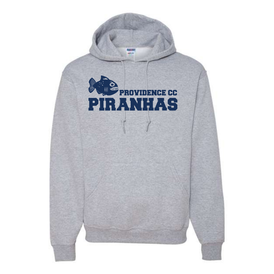 Medium Weight Unisex Hooded Sweatshirt - Piranhas Logo (Heat Press) - Providence CC
