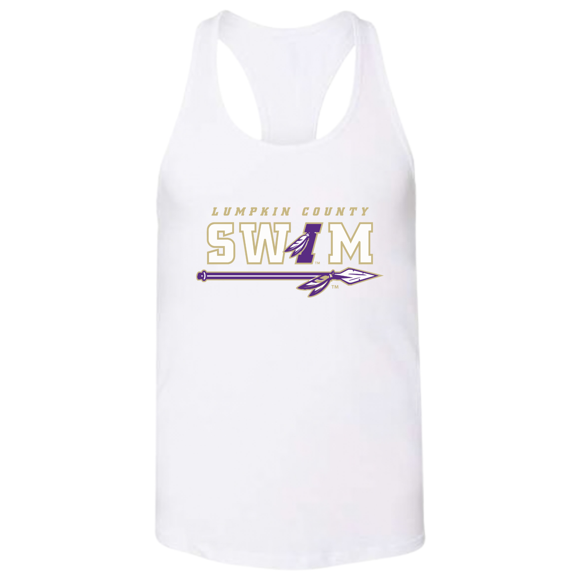 Ladies'  Racerback Tank (Customized) - Lumpkin County Swim Team