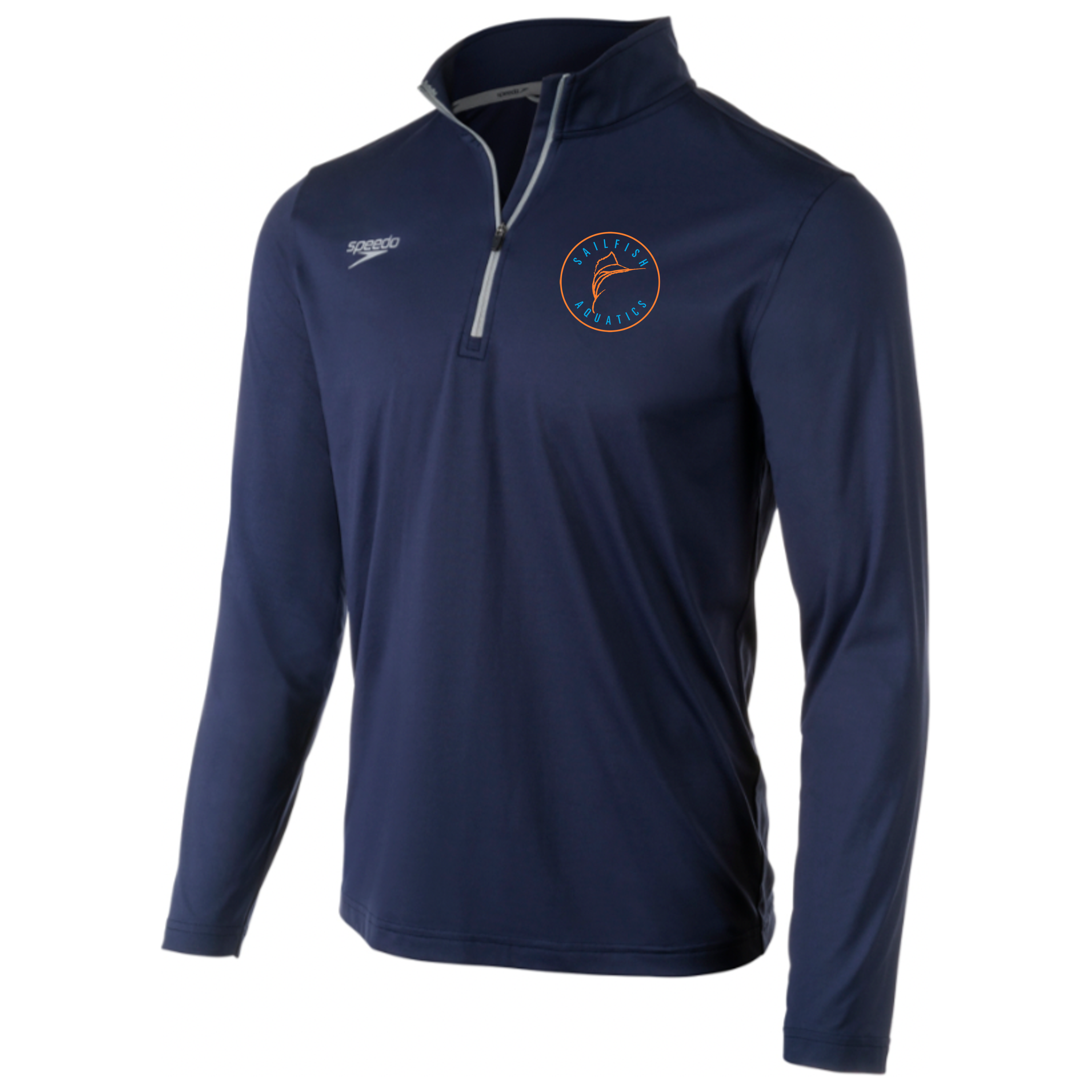 Speedo Jersey 1/4 Zip Long Sleeve T-Shirt (Customized) - Sailfish