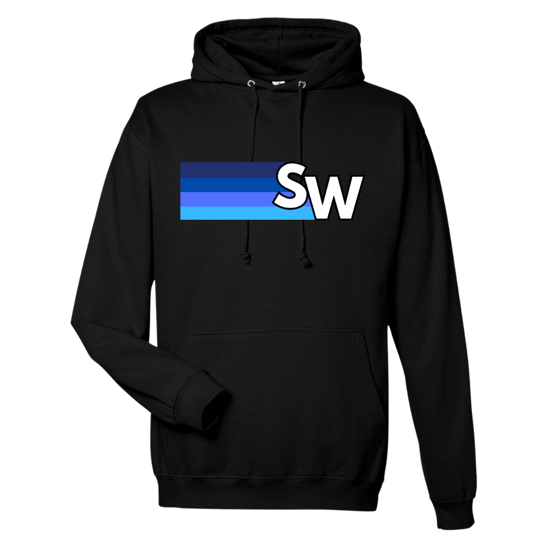 Medium Weight Unisex Hooded Sweatshirt Stripe Logo (Customized) - Shockwave