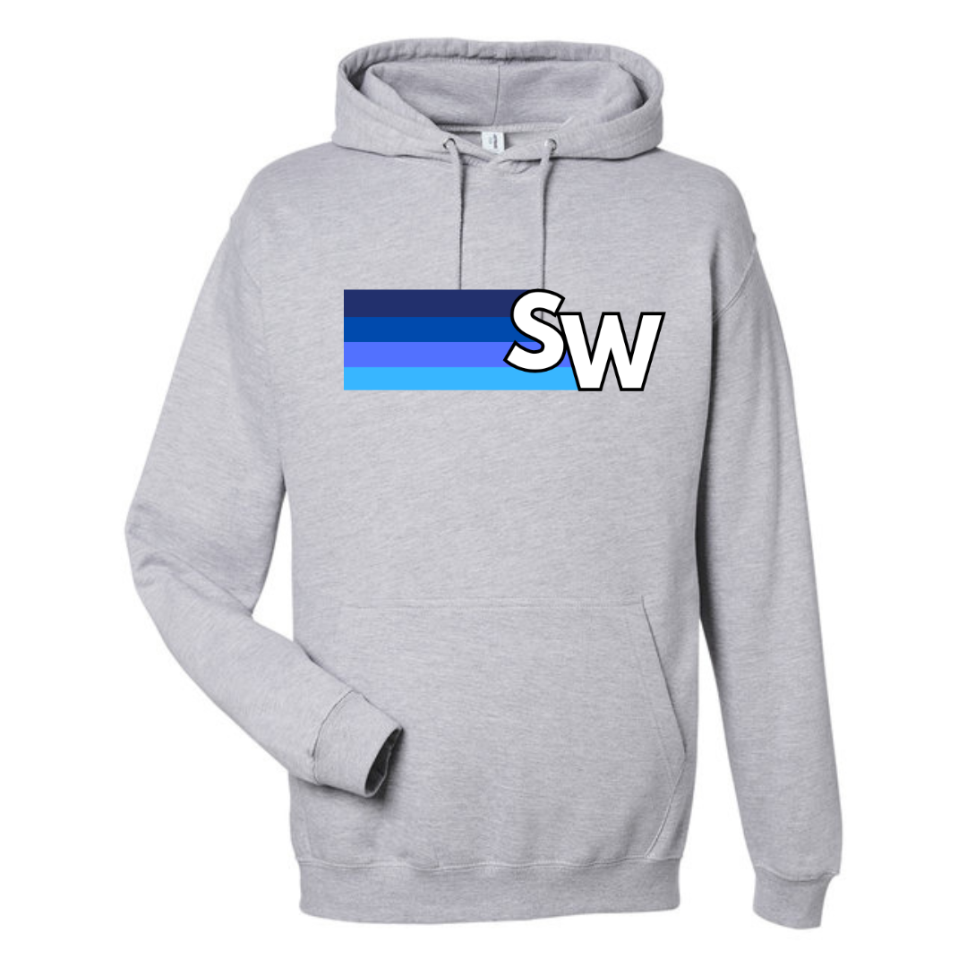 Medium Weight Unisex Hooded Sweatshirt Stripe Logo (Customized) - Shockwave