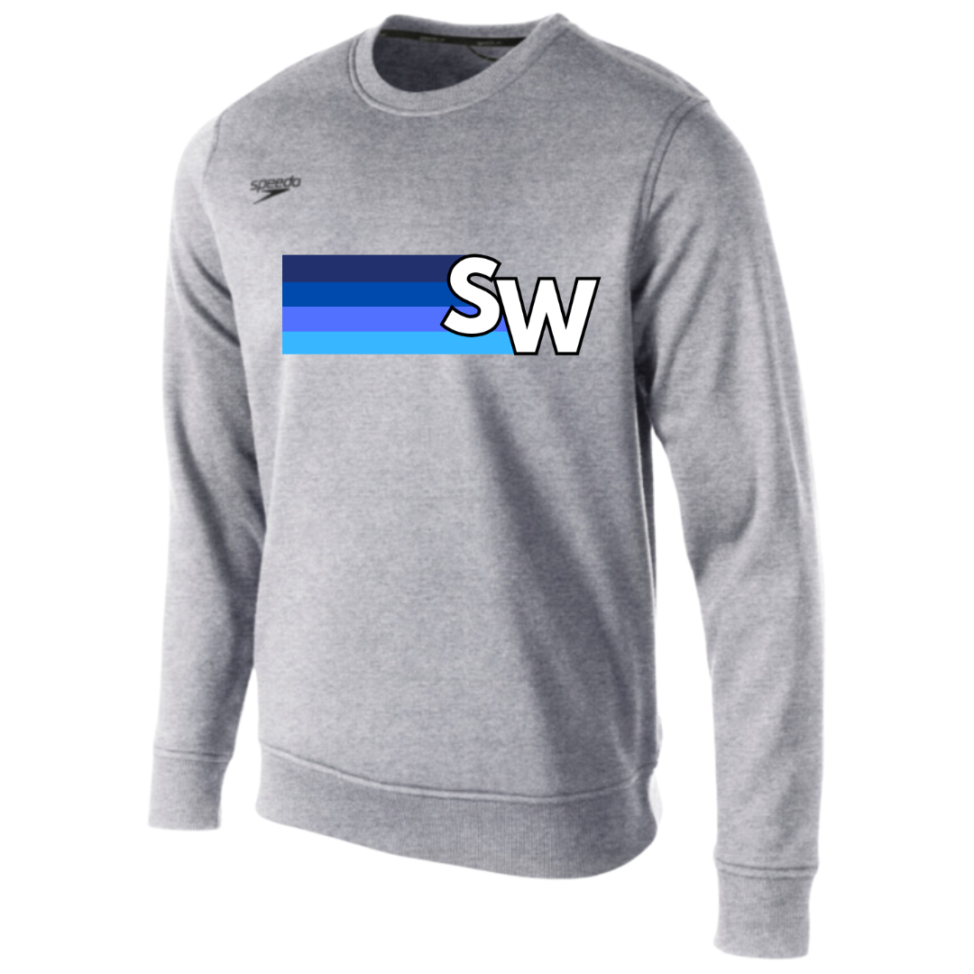 Speedo Fleece Crew Neck Sweatshirt Stripe Logo (Customized) - Shockwave