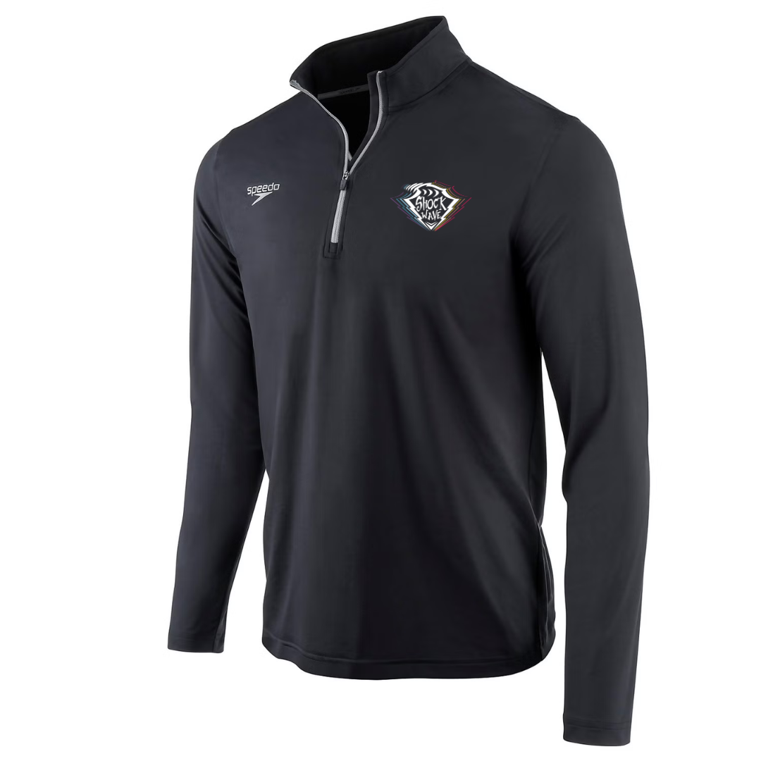 Speedo Jersey 1/4 Zip Long Sleeve T-Shirt Classic Logo (Customized) - Shockwave