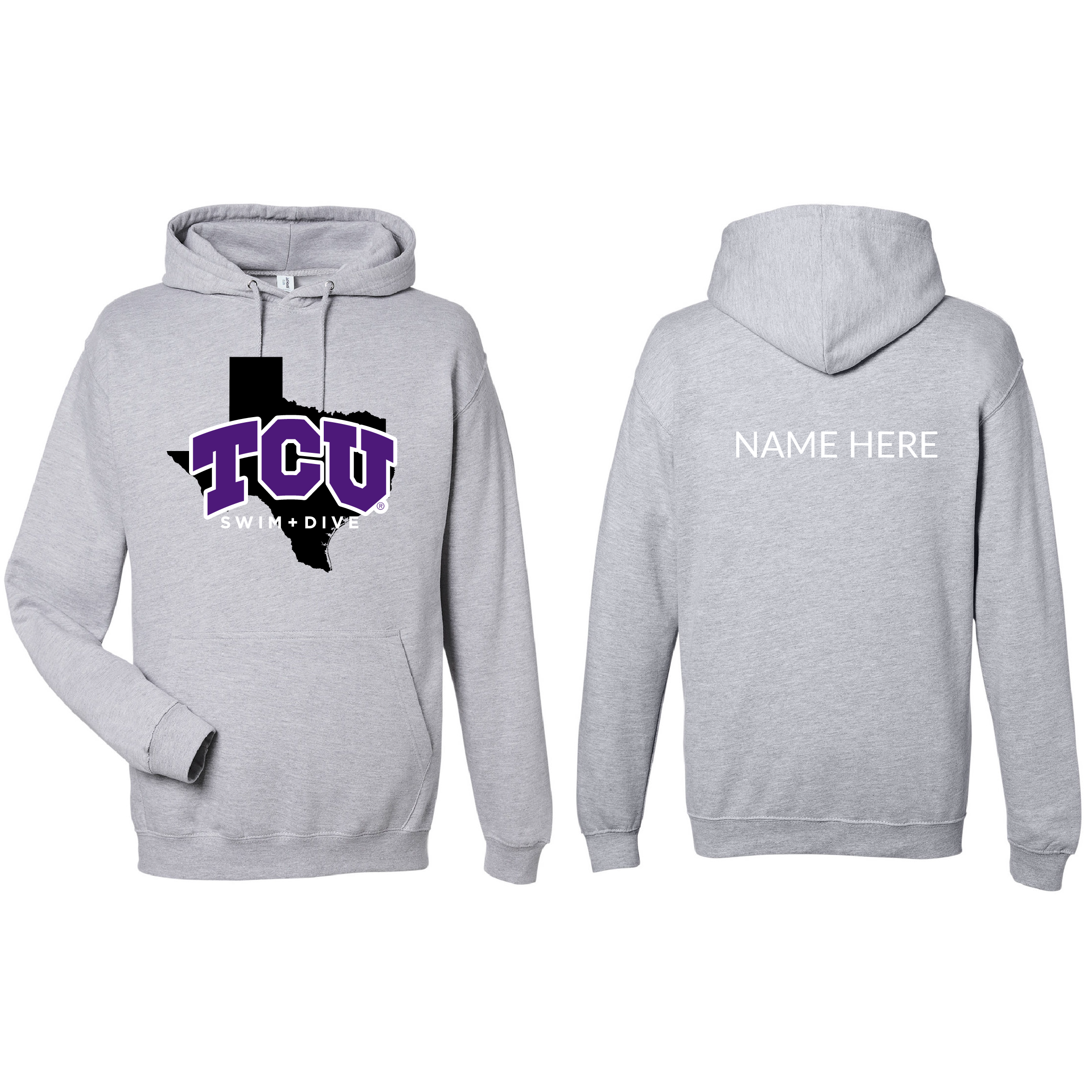 Medium Weight Unisex Hooded Sweatshirt #2 Name on back (Customized) - TCU