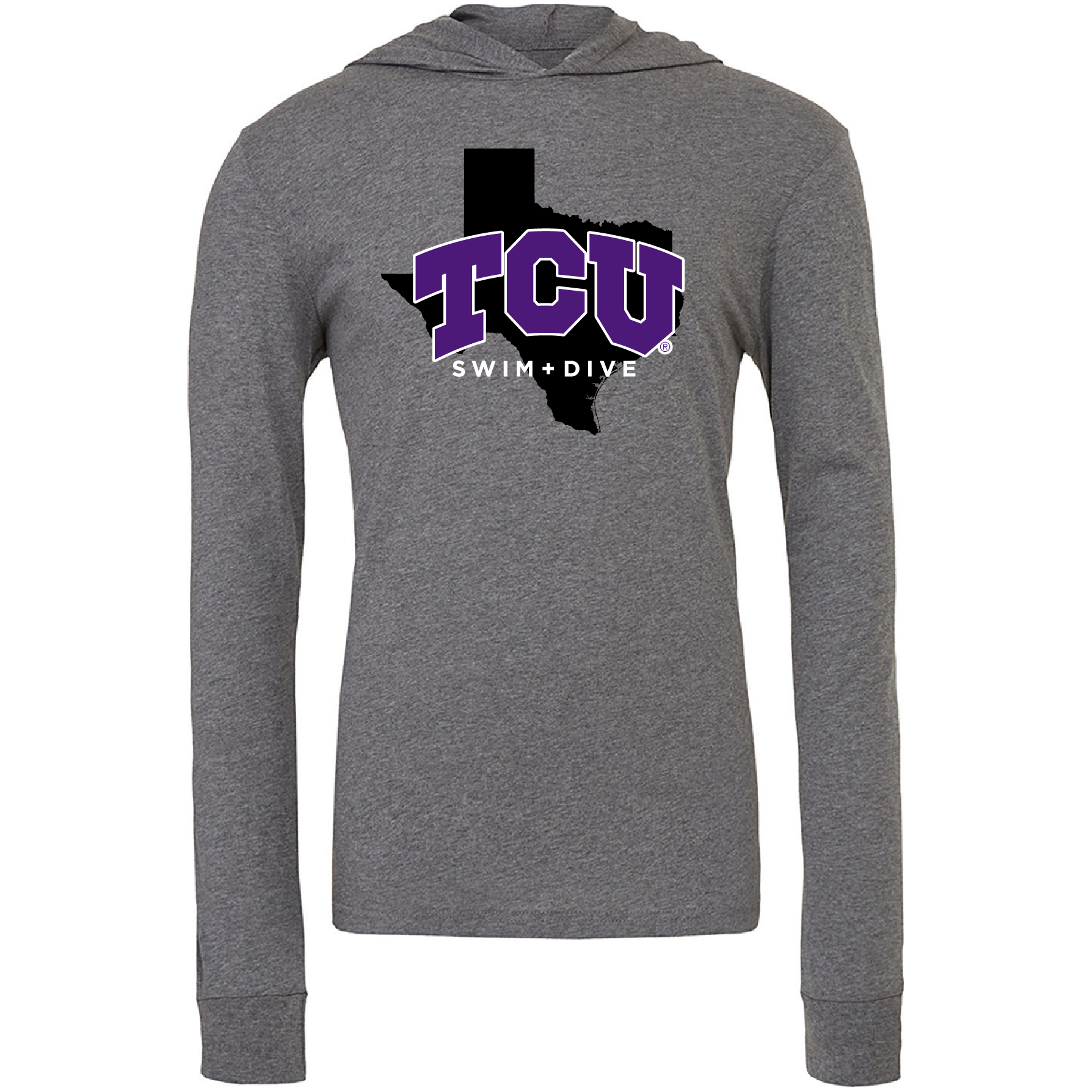 Bella+Cavas Unisex Jersey Long Sleeve Hooded Shirt #2 - TCU