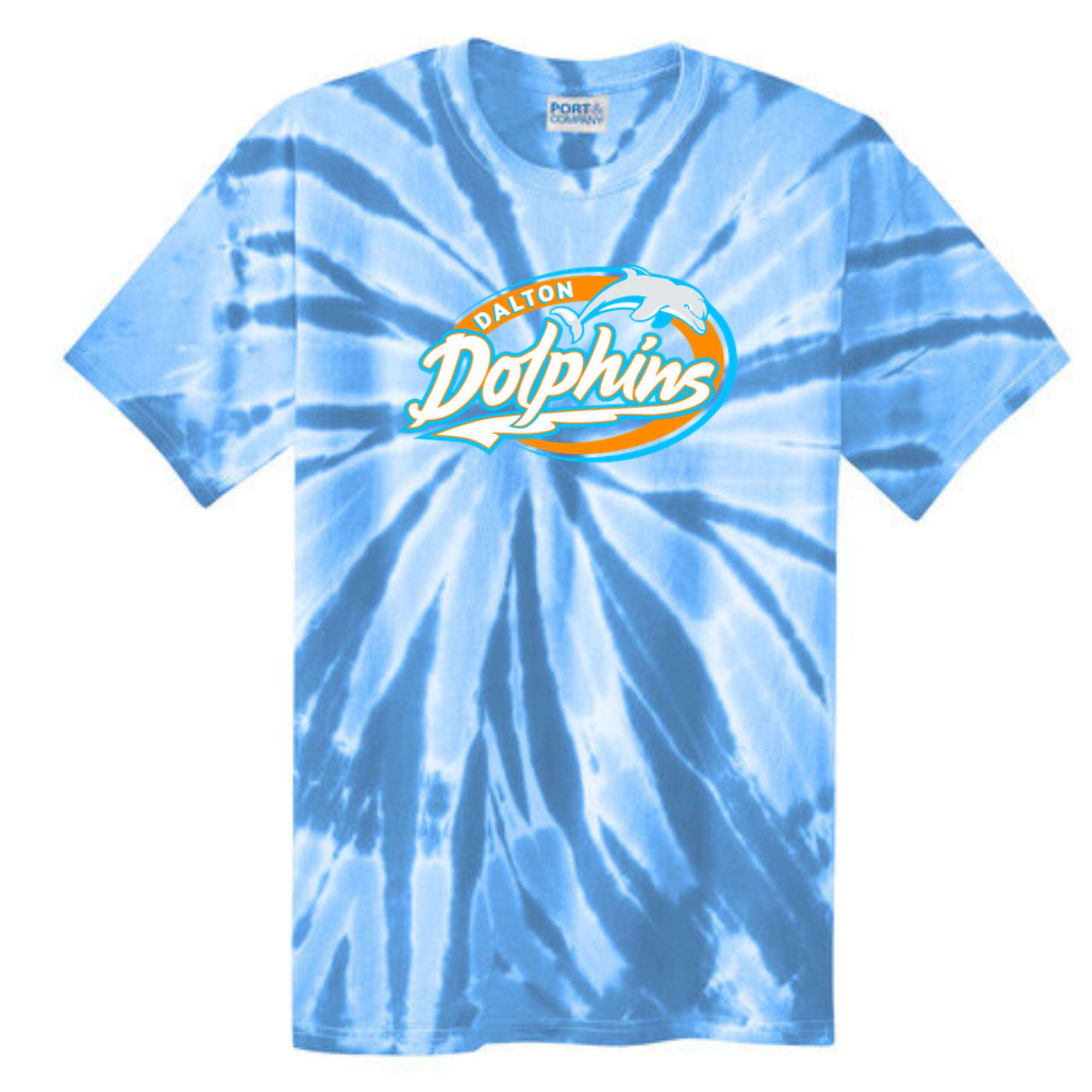 Tie Dye Short Sleeve T-Shirt (Customized) - Dalton Dolphins