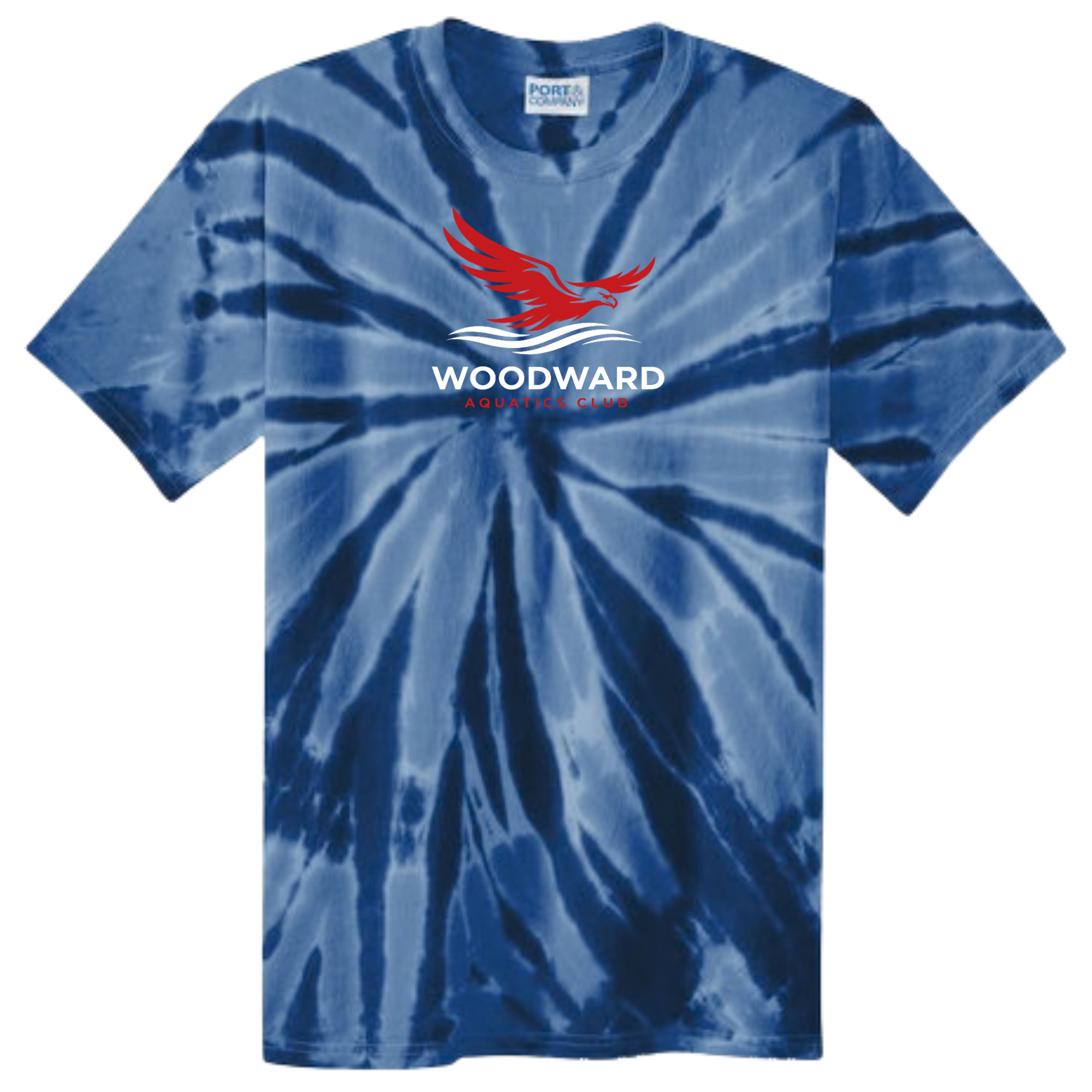 Tie Dye Short Sleeve T-Shirt (Customized) - Woodward Aquatics Club