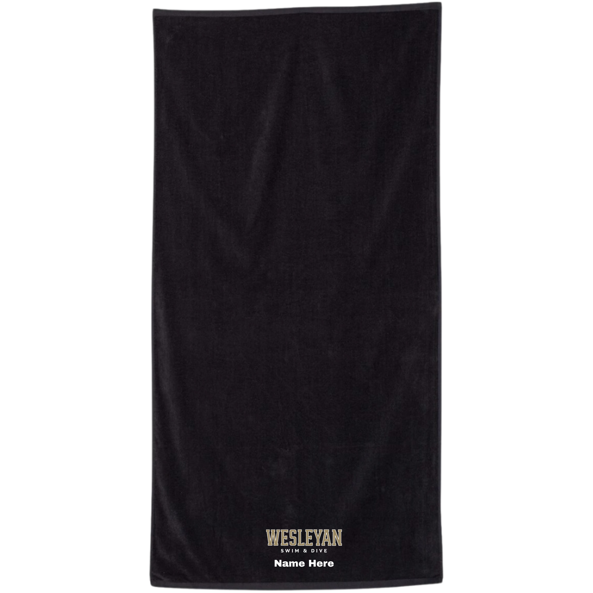 34" x 70" Velour Towel (Customized) - Wesleyan