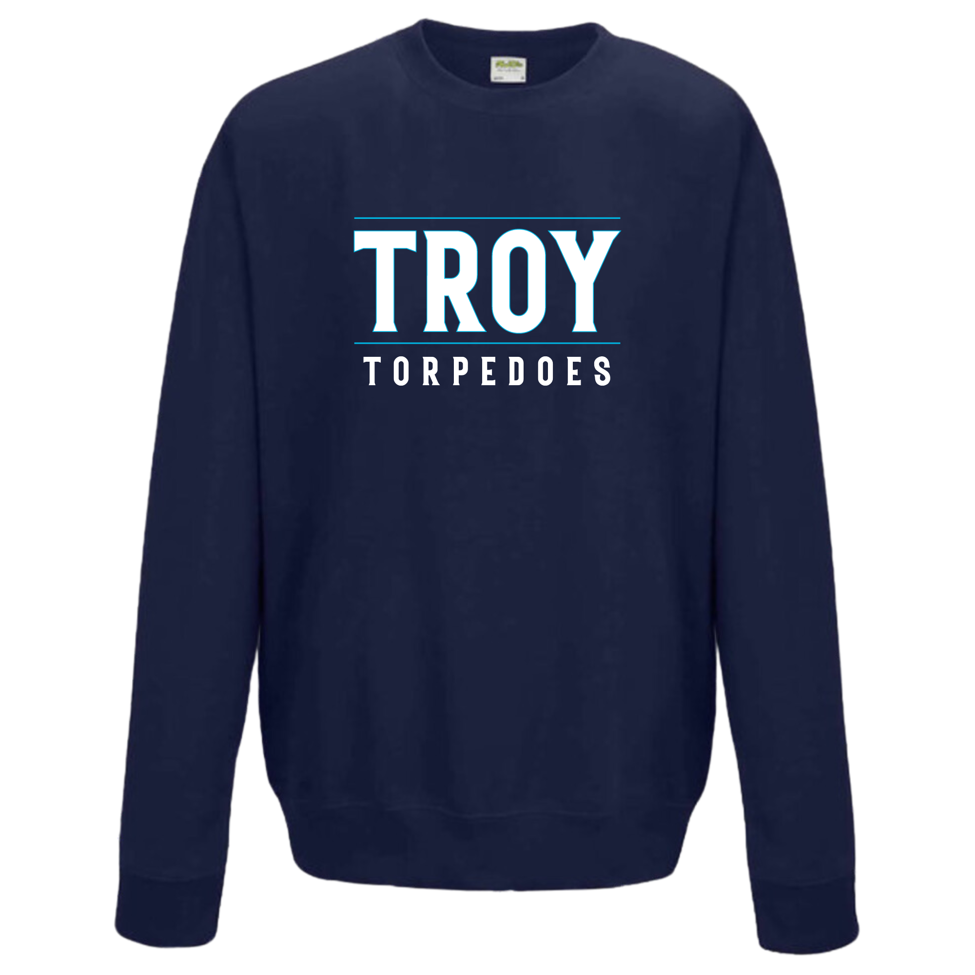Medium Weight Unisex Crew Neck Sweatshirt Text Logo (Customized) - Troy Torpedos