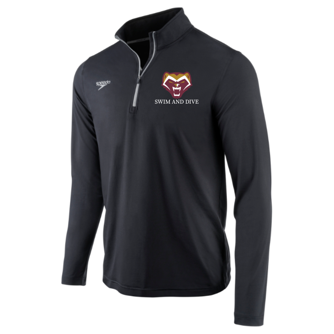 Speedo Jersey 1/4 Zip Long Sleeve T-Shirt (Customized) - Walker School