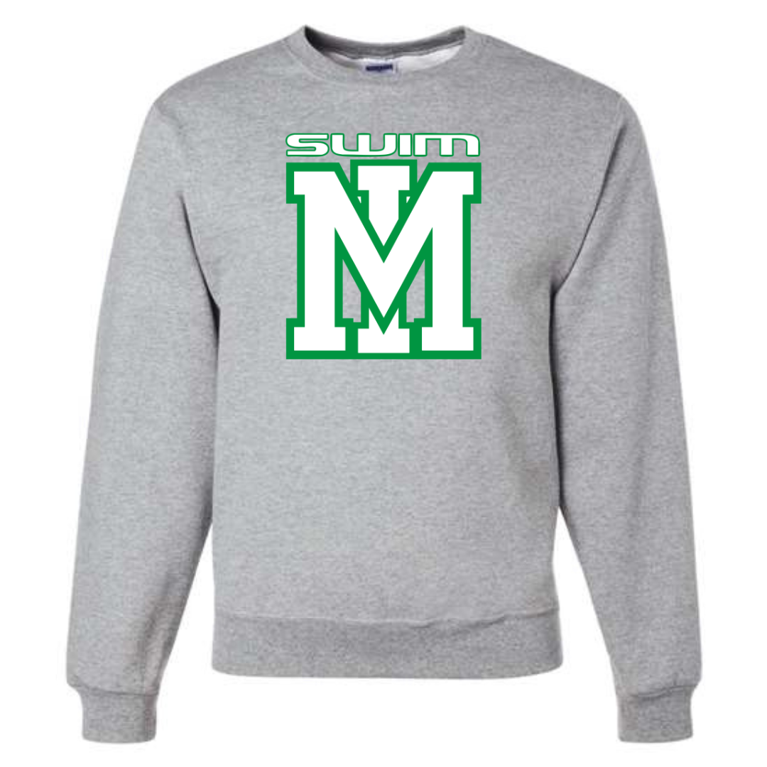Swim Logo Fleece Crew Neck Sweatshirt (Customized) - Mountain Island Middle School