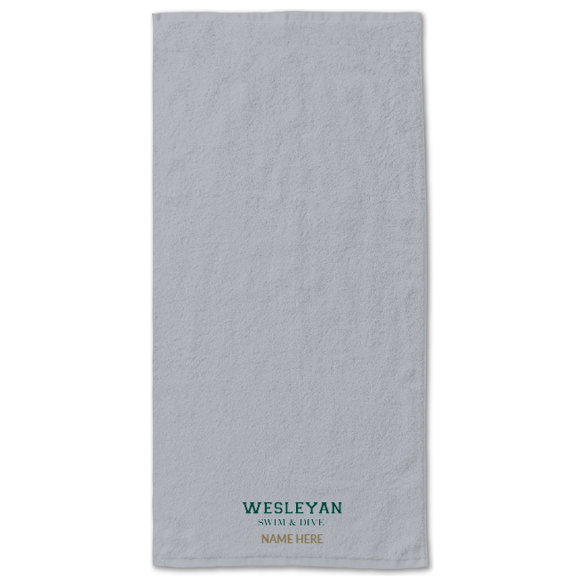 34" x 70" Velour Towel (Customized) - Wesleyan