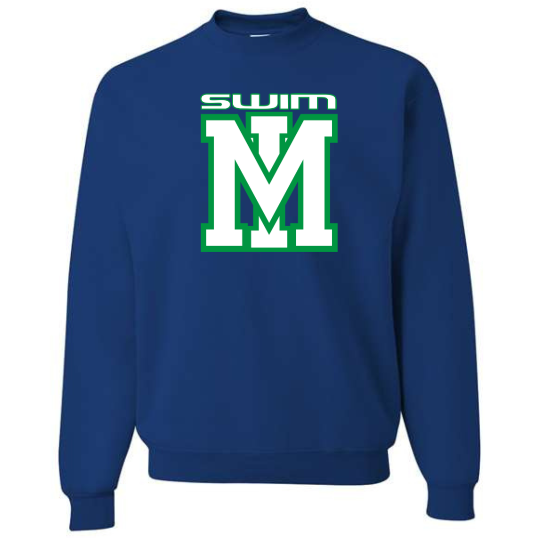 Swim Logo Fleece Crew Neck Sweatshirt (Customized) - Mountain Island Middle School