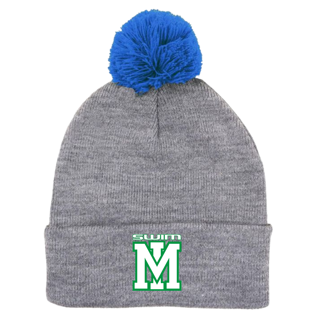 Puff Ball Beanie (Customized) - Mountain Island Middle School