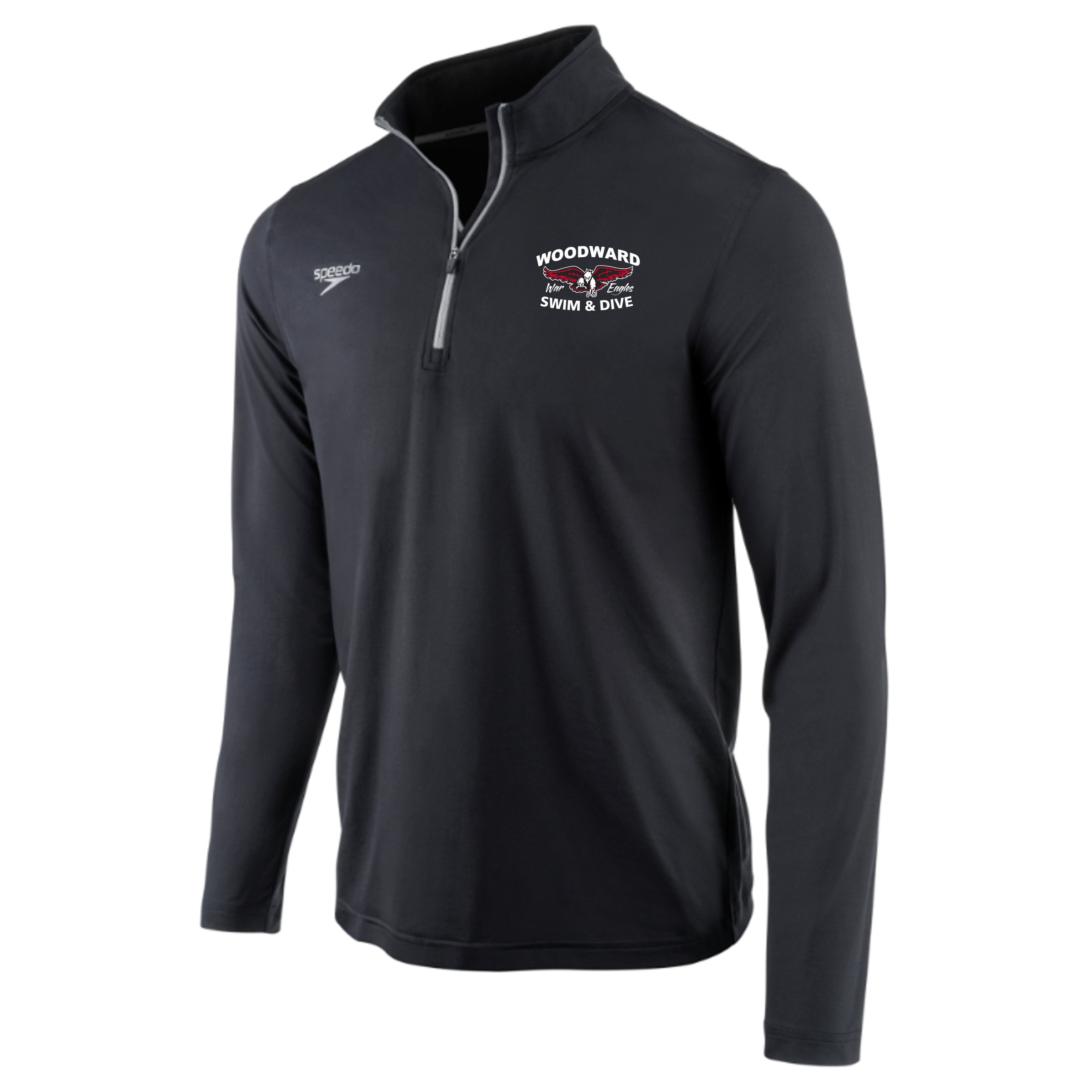 Speedo Jersey 1/4 Zip Long Sleeve T-Shirt (Customized) - Woodward