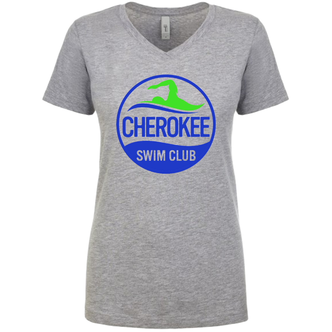 Ladies V Neck T-Shirt (Customized) - Cherokee Swim Club