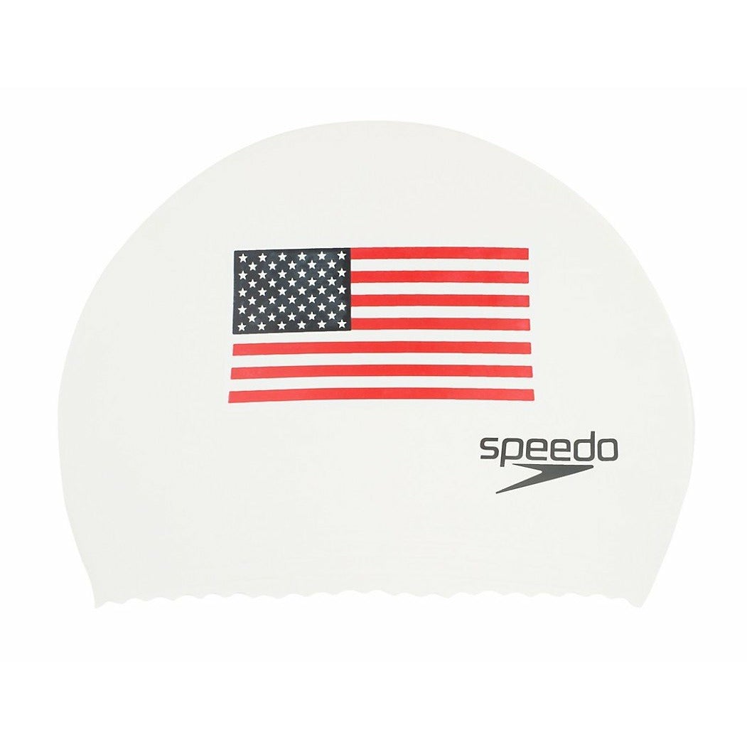 Speedo Adult USA Flag Latex Swim Cap